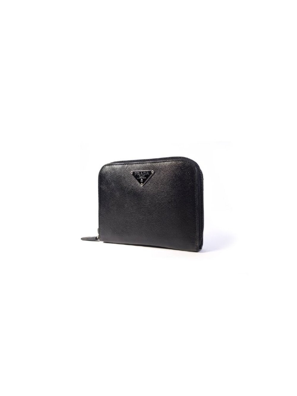 Y2K Prada Black Leather Organizer Small Clutch Wallet